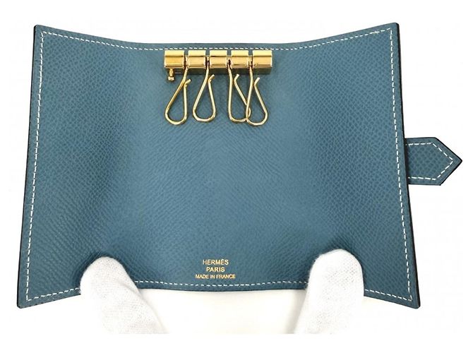 Hermès Hermes Bearn Schlüsselcase Blau - Ansicht 4