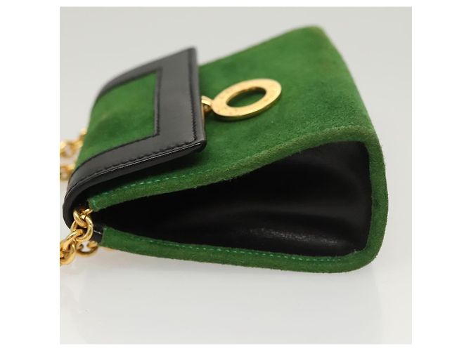 Céline Celine Circle Logo Suede Verde - vista 4