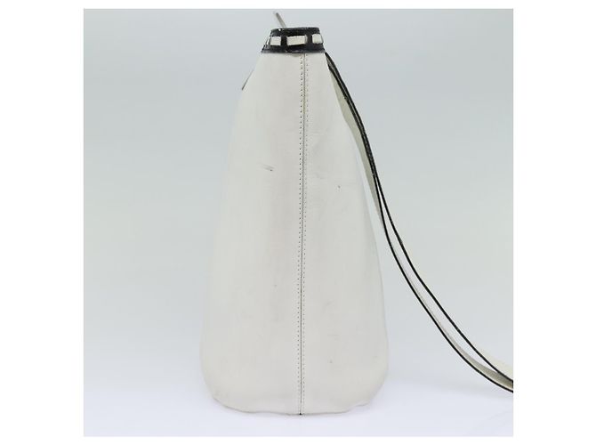Céline Celine Vintage Circle Logo Leather Small White - view 3