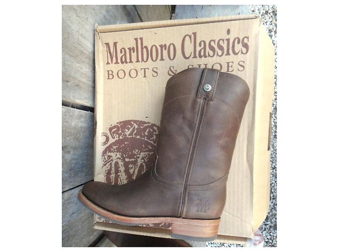Autre Marque Marlboro Classics Brown Leather Cowboy Boots - view 6