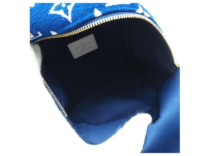 Zaino Louis Vuitton Monogram Jacquard Velvet Palm Springs MINI M46207 Bianco Blu - vista 12