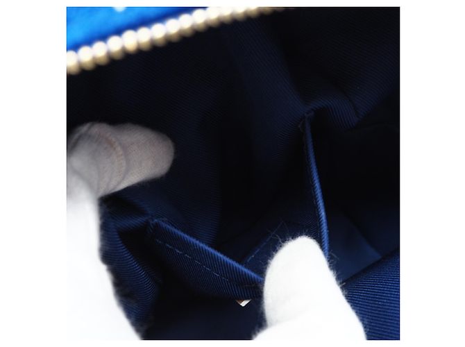Zaino Louis Vuitton Monogram Jacquard Velvet Palm Springs MINI M46207 Bianco Blu - vista 13