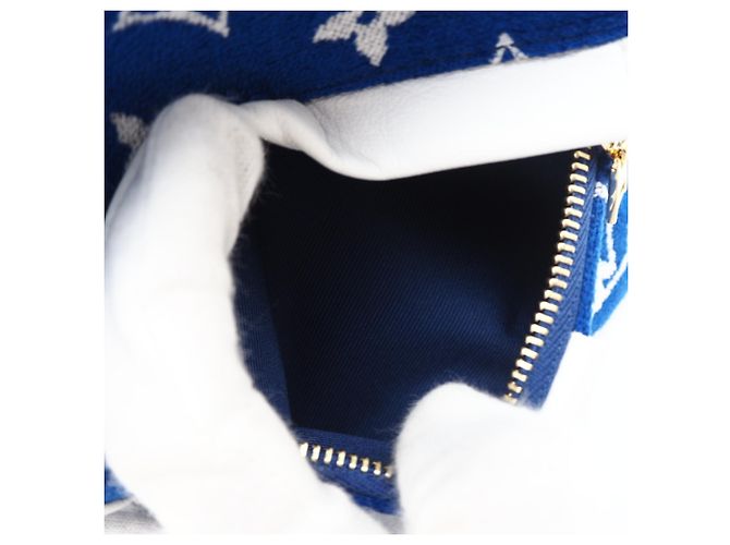 Zaino Louis Vuitton Monogram Jacquard Velvet Palm Springs MINI M46207 Bianco Blu - vista 14