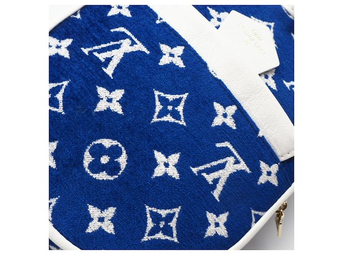 Zaino Louis Vuitton Monogram Jacquard Velvet Palm Springs MINI M46207 Bianco Blu - vista 4