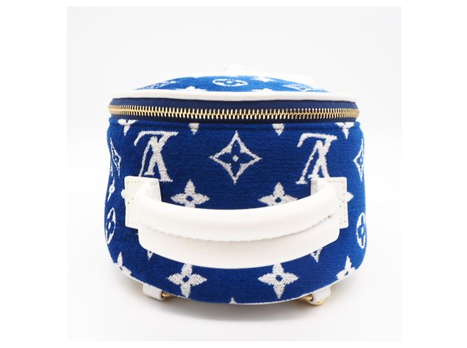 Zaino Louis Vuitton Monogram Jacquard Velvet Palm Springs MINI M46207 Bianco Blu - vista 8