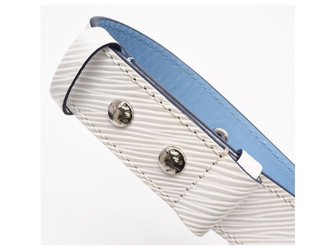 Borsa a tracolla Louis Vuitton Epi Twist MM Bianco Blu - vista 10
