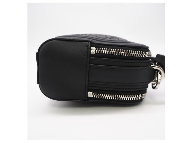 Borsa a tracolla camera in raso e pelle di vitello Anagram Loewe Nero - vista 8