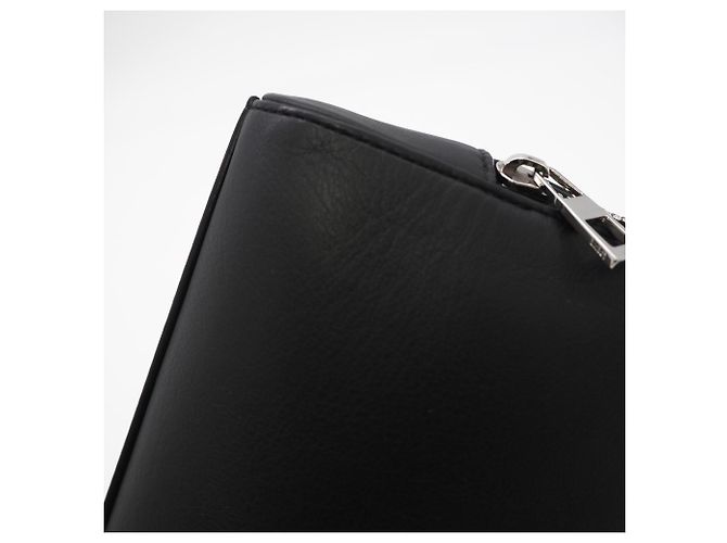 Borsa a tracolla camera in raso e pelle di vitello Anagram Loewe Nero - vista 9