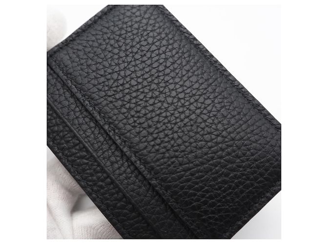 Portacartoline in pelle nera Gucci Nero - vista 3