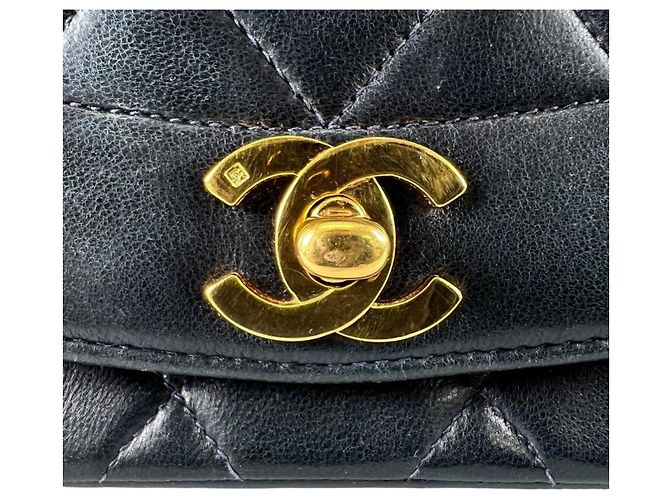 Borsa a tracolla Chanel Diana 22 Single Flap Nero - vista 12