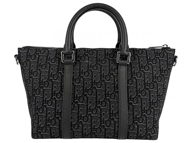 Borsa a tracolla Christian Dior Weekender 25 Oblique Nero - vista 2