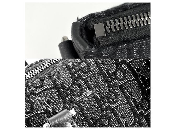 Borsa a tracolla Christian Dior Weekender 25 Oblique Nero - vista 7