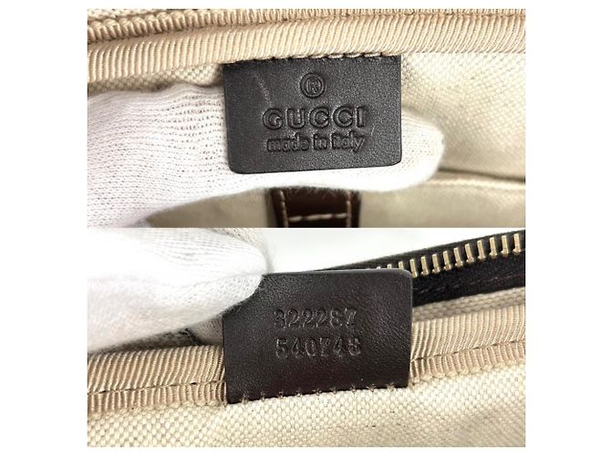 Borsa Business in Tela GG Supreme e Pelle Gucci Marrone Beige - vista 5