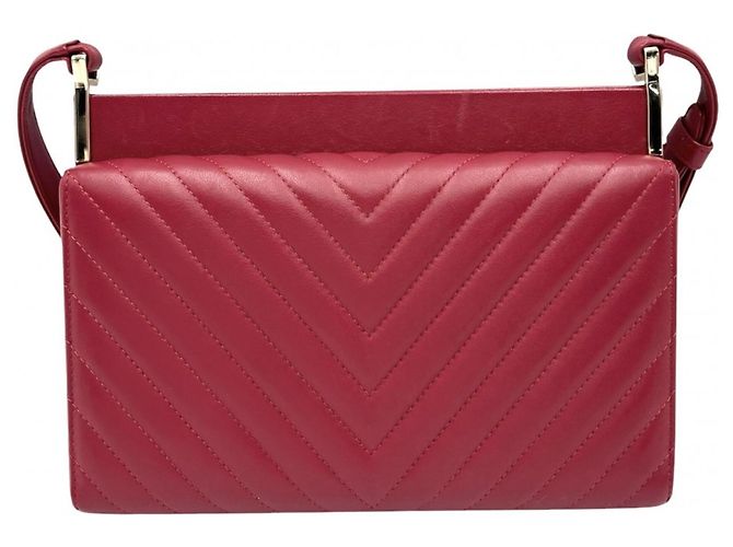 Borsa a tracolla in pelle rossa Chanel Rosso - vista 2