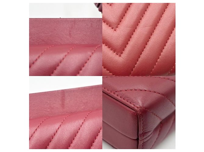 Borsa a tracolla in pelle rossa Chanel Rosso - vista 6