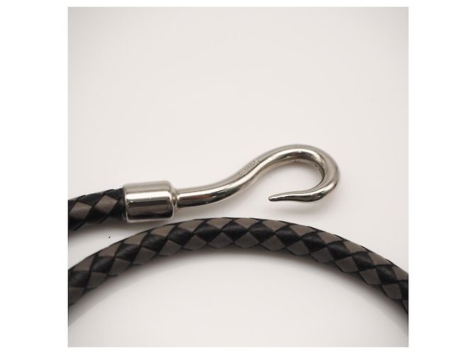 Hermès Bracciale charm in pelle Jumbo H HERMES Marrone Nero - vista 8