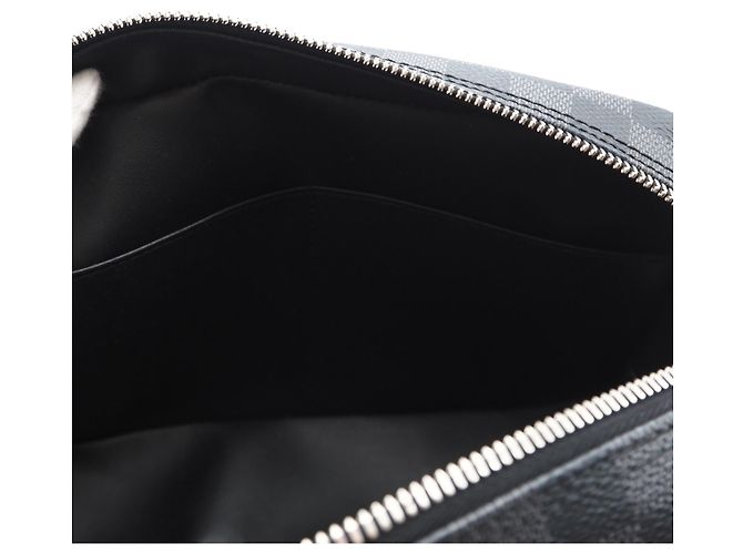 Clutch Louis Vuitton Damier Graphite Marrone Nero - vista 10