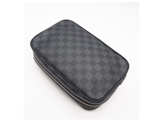Clutch Louis Vuitton Damier Graphite Marrone Nero - vista 2