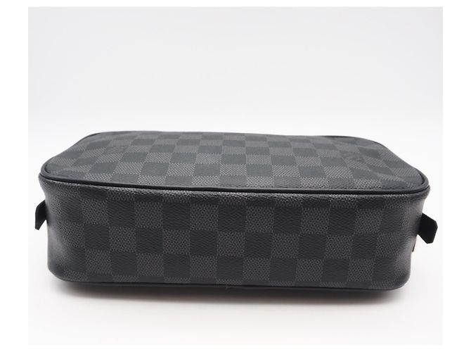 Clutch Louis Vuitton Damier Graphite Marrone Nero - vista 4