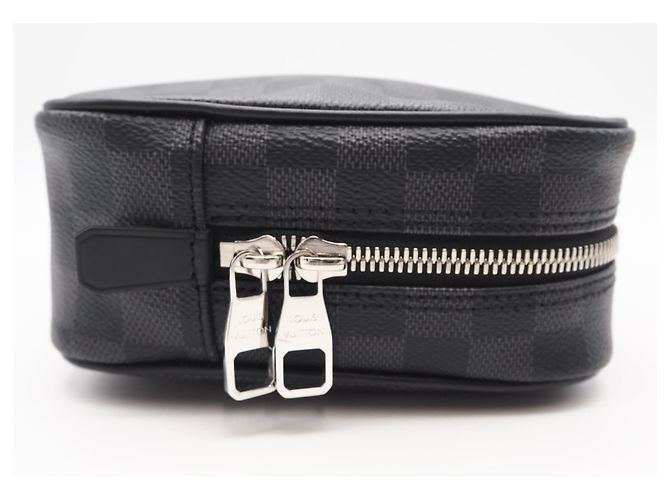 Clutch Louis Vuitton Damier Graphite Marrone Nero - vista 6