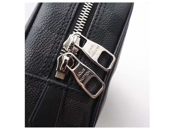 Clutch Louis Vuitton Damier Graphite Marrone Nero - vista 8