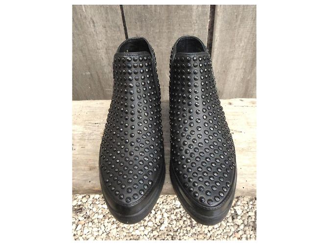 Stivaletti Chelsea Prada in pelle neri con borchie Nero - vista 4