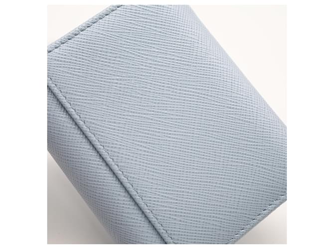 Portafoglio Prada Saffiano Triangle Blu - vista 3