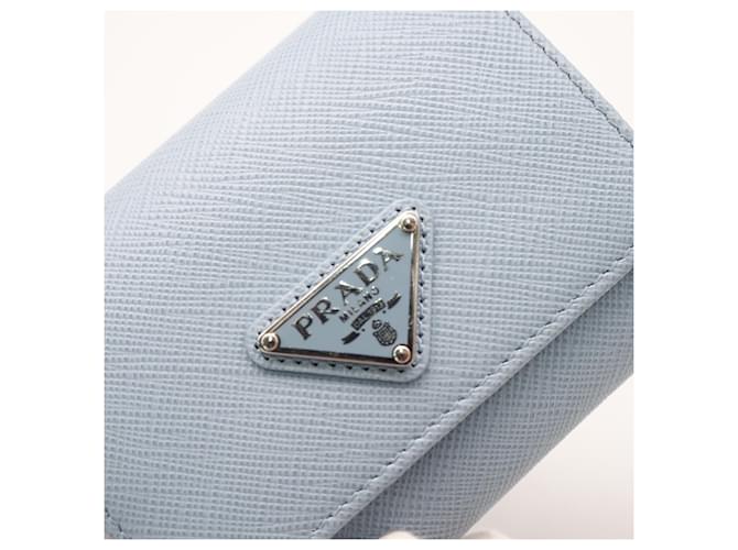 Portafoglio Prada Saffiano Triangle Blu - vista 4