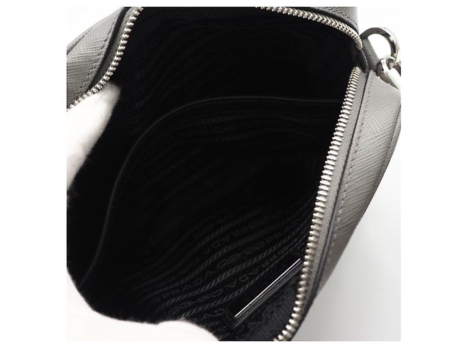 Borsa a tracolla in pelle Saffiano Prada Marrone - vista 11