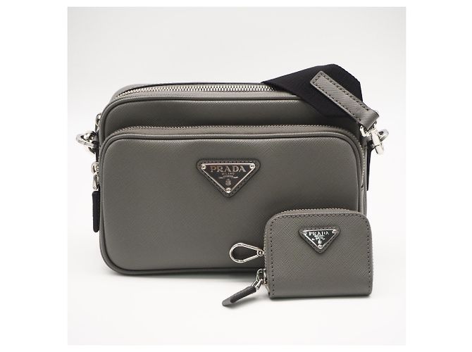 Borsa a tracolla in pelle Saffiano Prada Marrone - vista 2