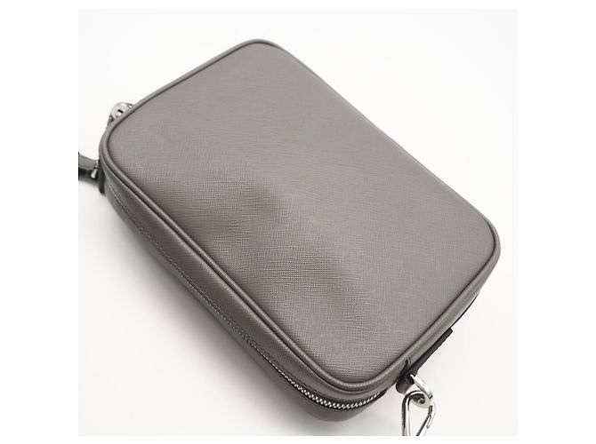 Borsa a tracolla in pelle Saffiano Prada Marrone - vista 4