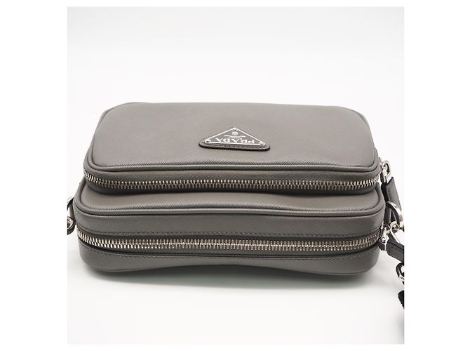 Borsa a tracolla in pelle Saffiano Prada Marrone - vista 6