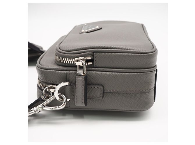 Borsa a tracolla in pelle Saffiano Prada Marrone - vista 8