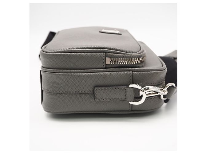 Borsa a tracolla in pelle Saffiano Prada Marrone - vista 9