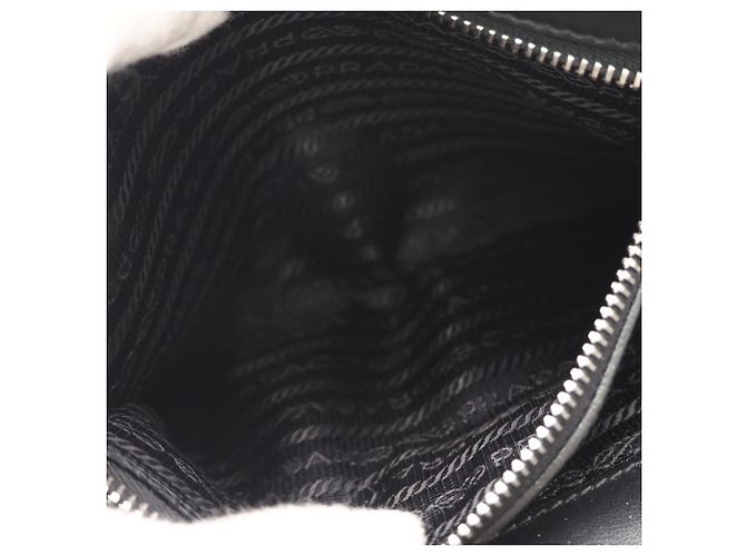 Clutch in Saffiano Prada Marrone Nero - vista 11