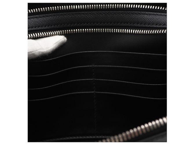 Clutch in Saffiano Prada Marrone Nero - vista 14