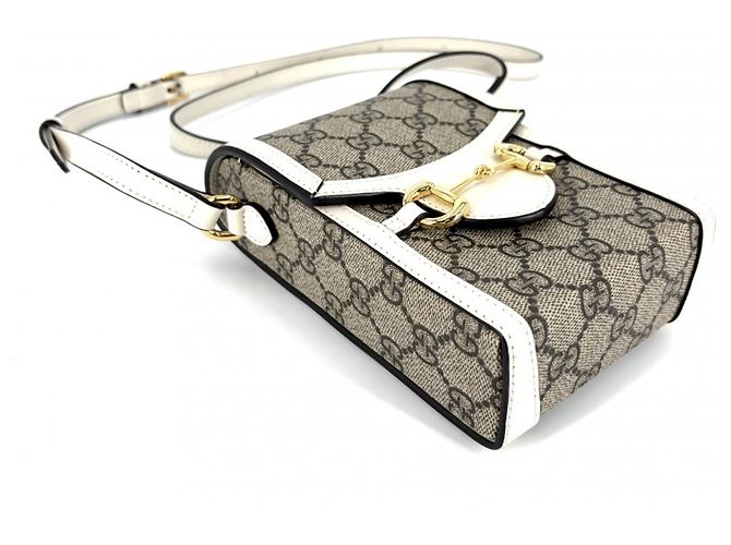 Mini pochette Horsebit 1955 da donna Gucci Bianco Beige - vista 3