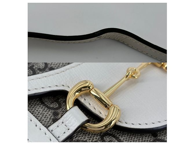 Mini pochette Horsebit 1955 da donna Gucci Bianco Beige - vista 6