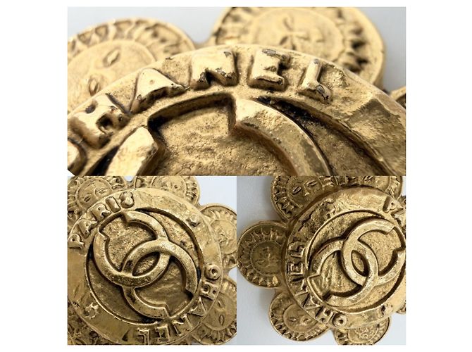 Orecchini a clip Chanel Vintage Flower Motif D'oro - vista 5