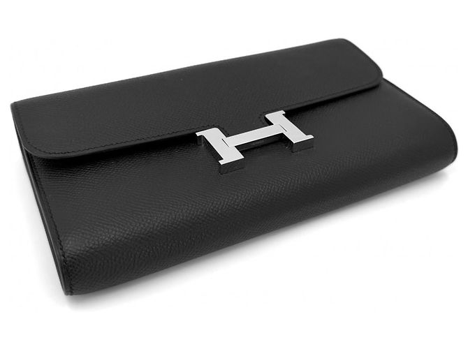 Portafoglio lungo Constance di Hermès Nero - vista 3