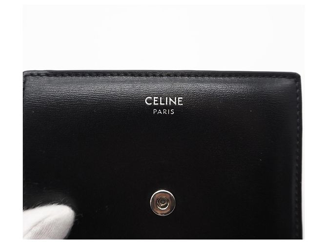 Céline Celine Calfskin Small Flap Wallet Black - view 15