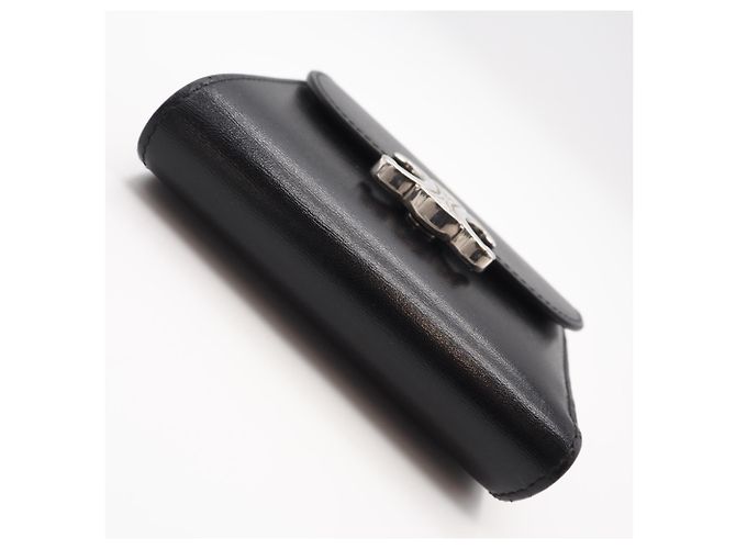 Céline Celine Calfskin Small Flap Wallet Black - view 5