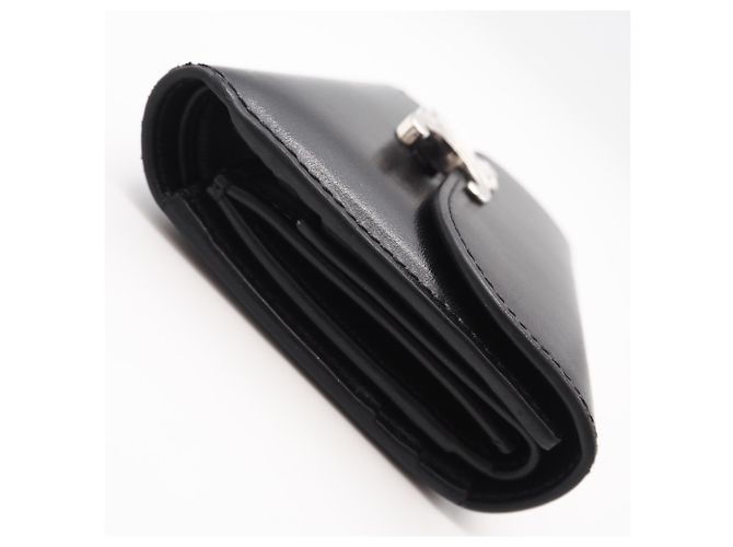 Céline Celine Calfskin Small Flap Wallet Black - view 6