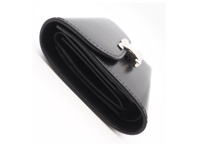Céline Celine Calfskin Small Flap Wallet Black - view 7