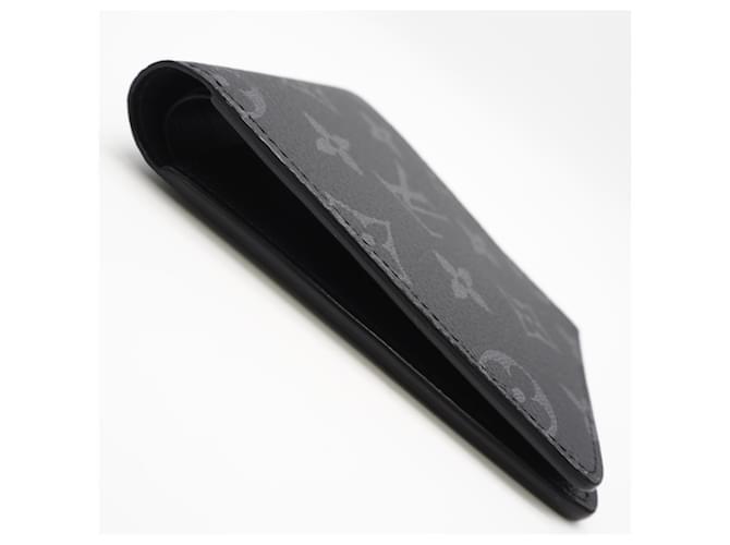 Louis Vuitton Monogram Eclipse Portefeuille Slender Bi-fold Wallet Brown Black - view 6