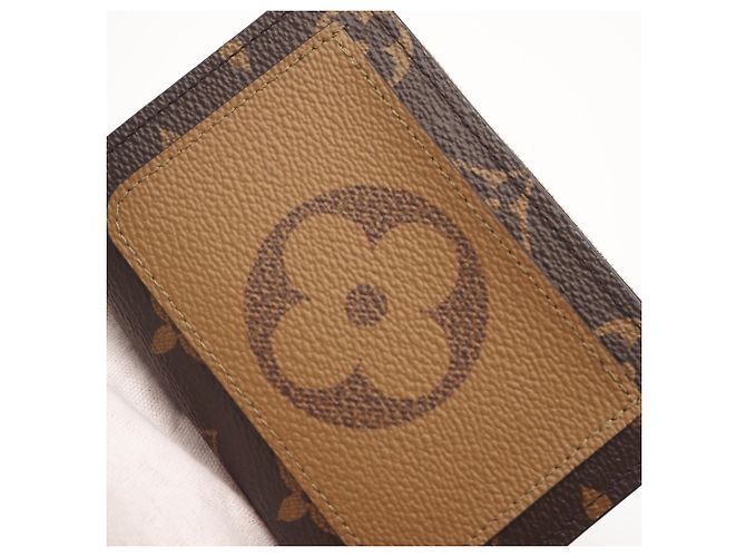Carteira dobrável Monogram Reverse Louis Vuitton Marrom Bege - vista 4