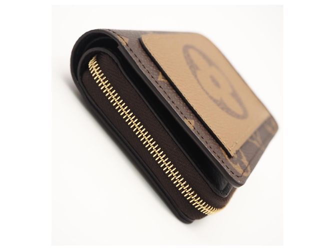 Carteira dobrável Monogram Reverse Louis Vuitton Marrom Bege - vista 7