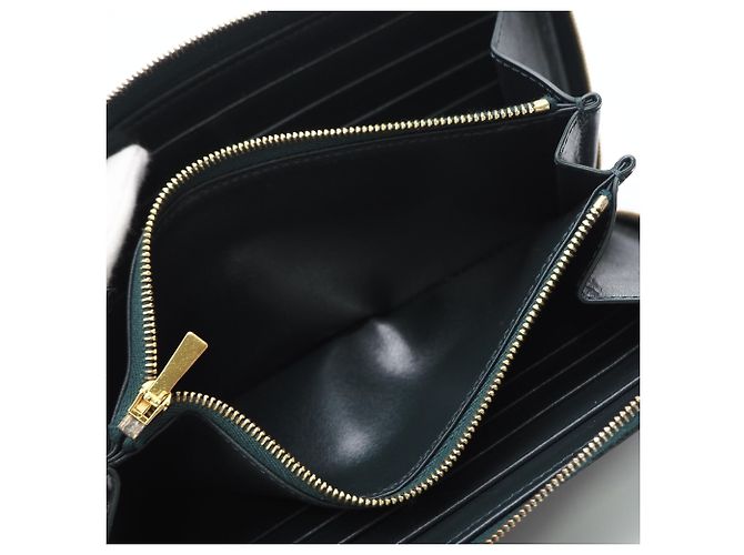 Céline Celine Zip-Wallet aus Kalbsleder, groß, Grün - Ansicht 13
