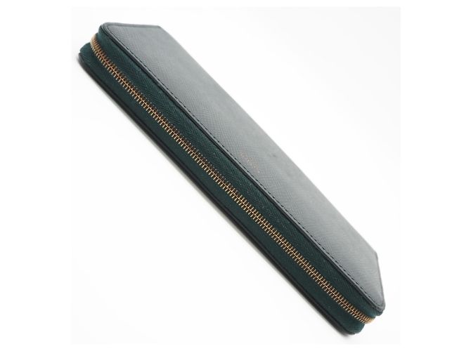 Céline Celine Zip-Wallet aus Kalbsleder, groß, Grün - Ansicht 6