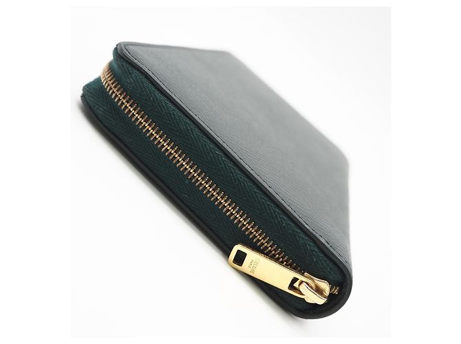 Céline Celine Zip-Wallet aus Kalbsleder, groß, Grün - Ansicht 9